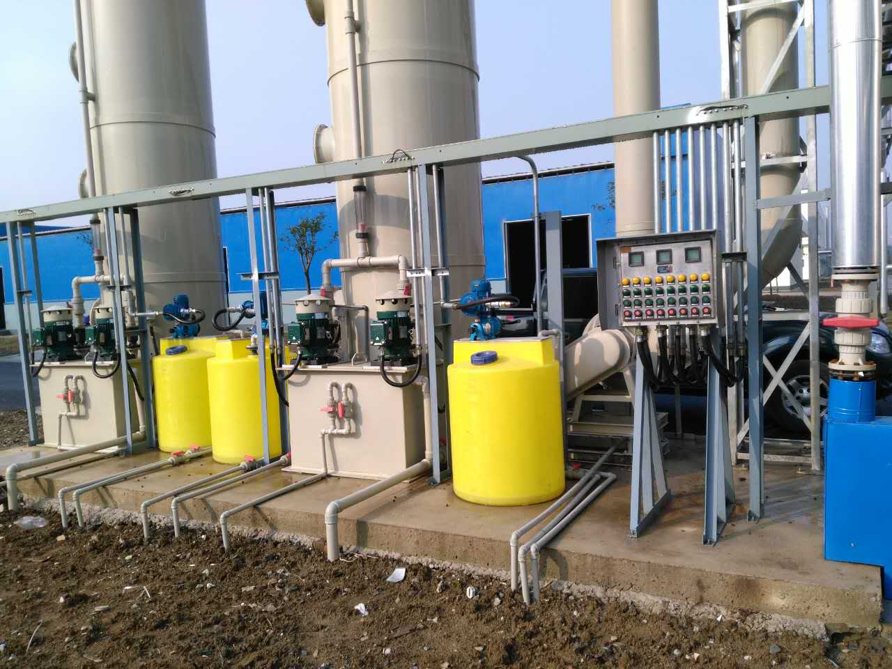 What pumps are used for dosing sodium hypochlorite?